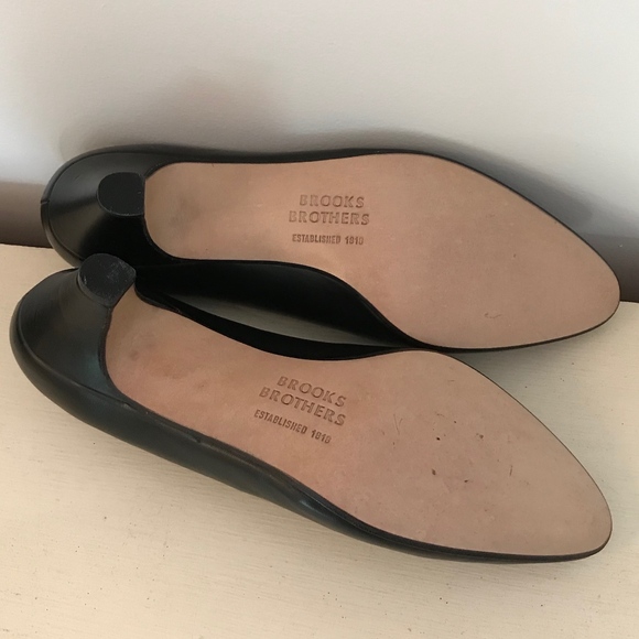 BROOKS BROTHERS BLACK CALF LEATHER HEELS NWOT - Picture 5 of 8